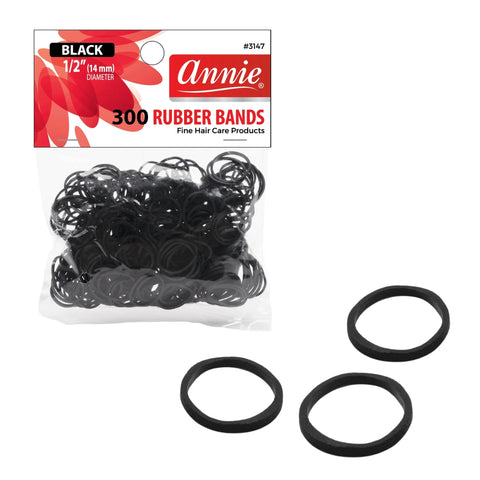 Rubber Bands Tangle Free Large Black 300 Pcs